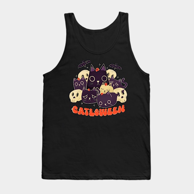 CATLOWEEN HALLOWEEN CAT CUTE DESIGN Tank Top by nanaminhae